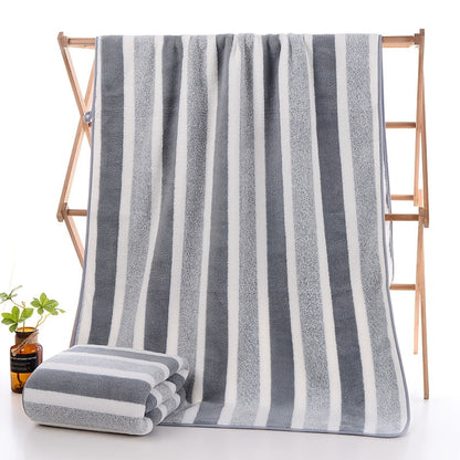 Ensemble de serviettes de bain rayées, absorbantes, à séchage rapide, ultra douces et douces pour la peau, 70 x 140 cm, pour la maison, la salle de bain ou la plage – Disponible en lot de 1 ou 4, plusieurs couleurs au choix