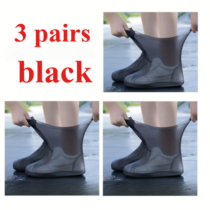 Sur-chaussures de pluie réutilisables en latex pour hommes, femmes et enfants – Lot de 5 paires couleurs assorties, taille unique (EU 34-45), protection antidérapante durable contre la pluie pour usage extérieur