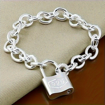 Bracelet chaîne pour femme en argent sterling 925 – Bracelet délicat à pendentif avec fermoir mousqueton style bohème coréen, hypoallergénique, léger (2 g), cadeau idéal pour elle