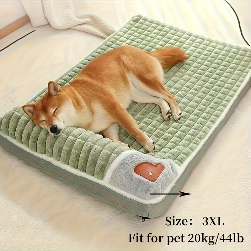Lit pour chien et chat épais - Canapé pour animaux lavable et déhoussable, tapis de couchage pour chiens et chats, très grande taille disponible, fond antidérapant, tapis en peluche douillet pour animaux d'intérieur