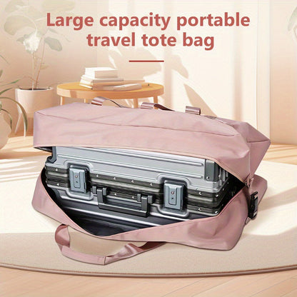 Grand sac fourre-tout de voyage de 67 litres (17,7 gallons) – Sac de sport portable, sac de week-end et de nuit pour femmes et hommes – Violet, rose surdimensionné et noir surdimensionné