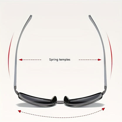 Lunettes de conduite photochromiques pour hommes avec verres polarisés TAC – Lunettes de soleil à monture en métal noir pour vision de jour et de nuit, lunettes anti-reflets avec protection UV pour la conduite et le quotidien