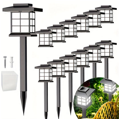 Lot de 6/12/24 lampes solaires d'extérieur pour jardin, étanches IP44 | Éclairage paysager LED blanc chaud/multicolore pour allée, cour, terrasse et décoration de fête – Marche/arrêt automatique
