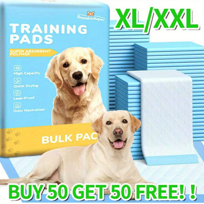 Alèses ultra-absorbantes pour chiens XL/XXL – Tapis de dressage épais et anti-fuites pour chiens moyens et grands, faciles à nettoyer, pour le camping et les soins aux adultes, lot économique 50+50 gratuites