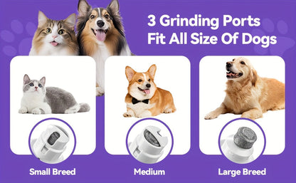 Coupe-griffes électrique silencieux pour animaux avec lumière LED – Kit de tondeuse rechargeable amélioré à 3 vitesses, entretien des pattes sans douleur pour chiens et chats de petite, moyenne et grande taille