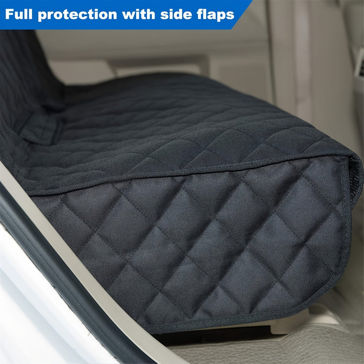 Housse de siège arrière fractionnable 60/40 pour voitures, camions et VUS – Protection de siège arrière imperméable pour animaux et enfants, 100 % polyester facile à nettoyer, ajustement universel, noir