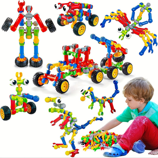 83pcs STEM Educational Building Blocks Toy for Kids - Creative Learning Construction Set for Boys & Girls Ages 3+, Random Colors, Develops Engineering & Spatial Skills, Christmas Birthday Gift