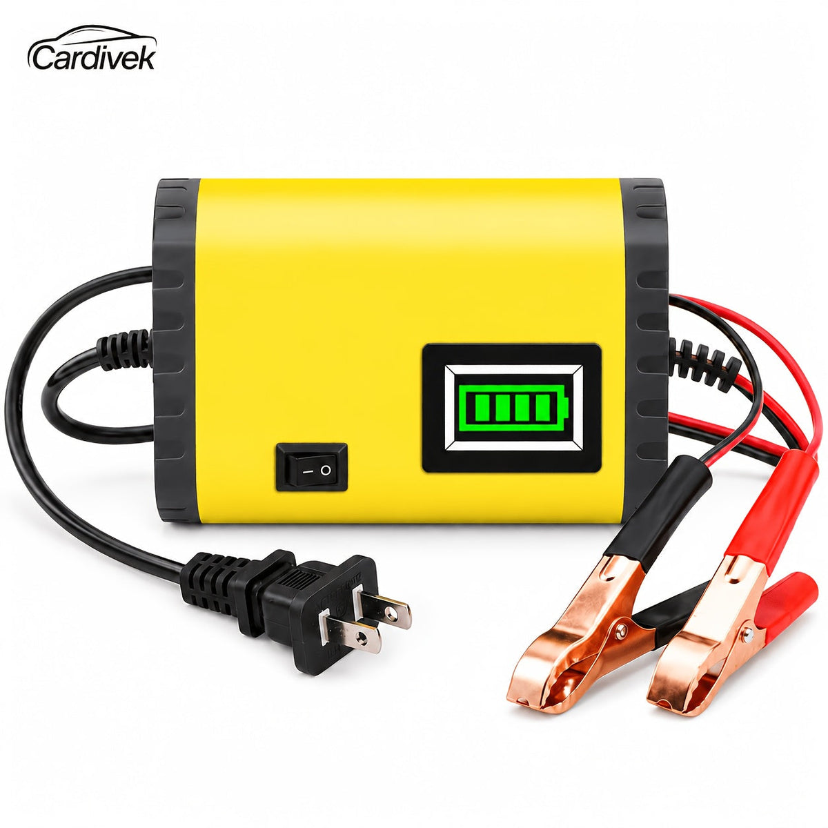 Chargeur et mainteneur de batterie de voiture intelligent 12V, chargeur d'entretien intelligent avec désulfatation et compensation de température pour batteries de 2Ah-100Ah – Compatible avec voiture, camion, moto et tondeuse à gazon
