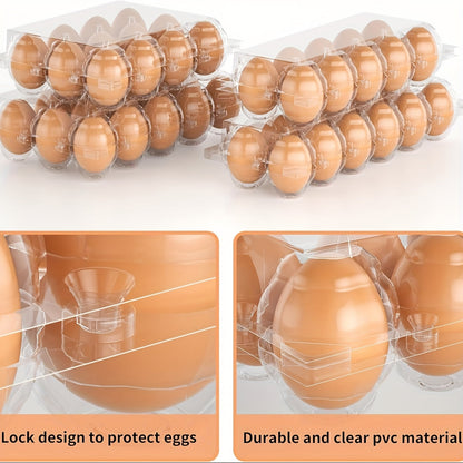 Lot de 60 boîtes à œufs transparentes en plastique, 12 alvéoles avec étiquettes – Boîtes à œufs en PET en gros pour la cuisine, l'élevage, la ferme avicole, le marché fermier et le stockage au réfrigérateur, capacité d'une douzaine d'œufs standard