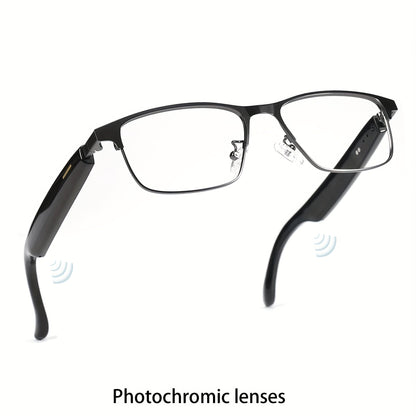 Lunettes intelligentes avec traduction instantanée en 160 langues, assistant GPT, audio Bluetooth 5.2, appels mains libres, lecture de musique, verres photochromiques et anti-lumière bleue – Technologie portable unisexe