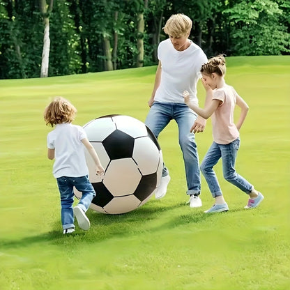 Ballon de football gonflable géant de 102 cm - Jouet d'extérieur extra large pour fêtes à la piscine, jeux de jardin, plage et aire de jeux, ballon de décoration de fête réutilisable pour enfants et adultes