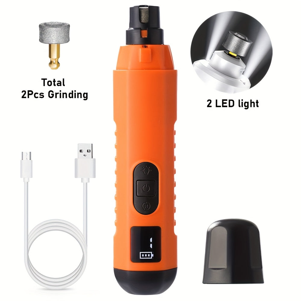 5-Speed Electric Pet Nail Grinder with 2 LED Lights - Painless Quiet Nail Trimmer for Dogs & Cats, Rechargeable Pet Nail File & Grooming Tool for Small Medium Large Pets (4 Colors)