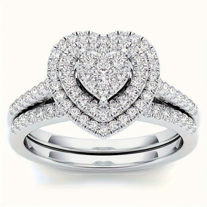 Ensemble de 9 bagues de mariage pour femme avec oxydes de zirconium taille princesse – Alliances empilables, cadeau de bijoux classique pour petite amie et épouse