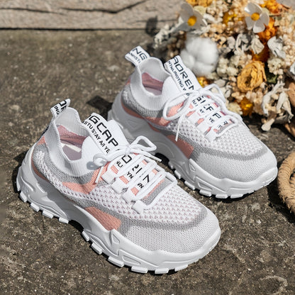 Baskets basses décontractées pour femme avec semelle épaisse en PVC – Tennis légères et respirantes pour la salle de sport, le running et le quotidien | Chaussures de sport pour femme, tailles US 5-10, disponibles en vert, noir, rose et bleu