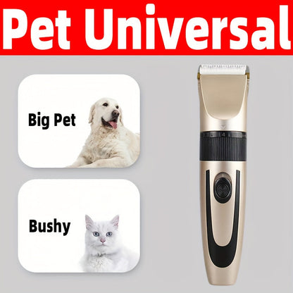 Tondeuse professionnelle sans fil pour poils d'animaux rechargeable par USB - Kit de tonte silencieux pour chiens et chats avec 4 sabots, rasoir électrique sans fil pour tonte intégrale, convient à la plupart des animaux