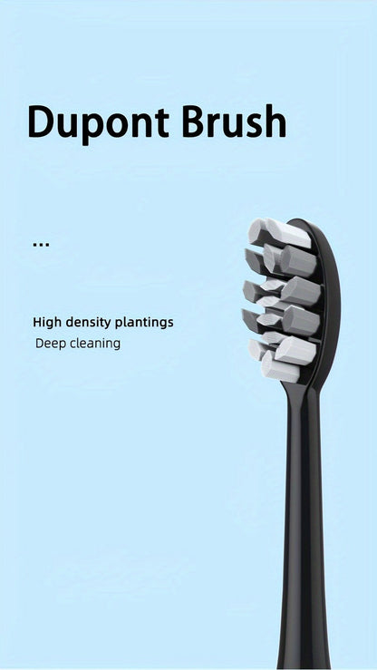 Sonic Electric Toothbrush IPX8 Waterproof USB Rechargeable with 5 Replacement Brush Heads Smart Timer Metal Shaft for Adults Men Women Couple Style Rechargeable Oral Care