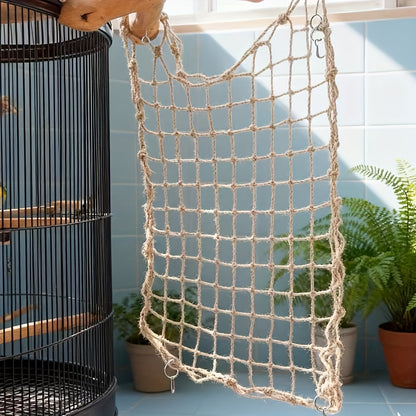 Filet d'escalade pour oiseaux, hamac tressé en maille pour perroquets, perruches, calopsittes, conures, filet de corde pour cage, jouet d'activité, petite et grande taille