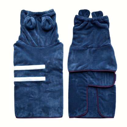Peignoir pour chien à capuche ultra-absorbant à séchage rapide, manteau de séchage douillet pour chien après le bain, pyjama pour chien XS S M L XL XXL 3XL, 6 couleurs : bleu foncé, rose, vert, bleu clair, orange, gris