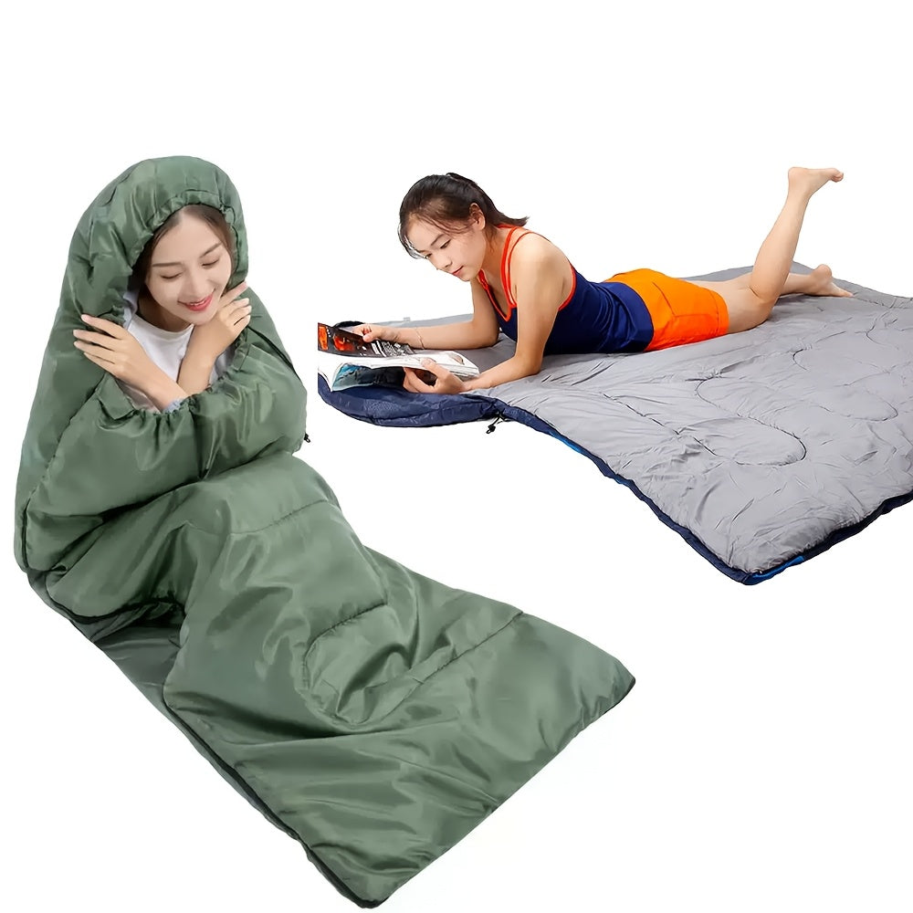 Sac de couchage 3 saisons avec oreiller et sac de compression – Système de couchage léger pour adultes, randonnée, sac à dos, aventures en plein air, voyage et utilisation d'urgence, 4 couleurs