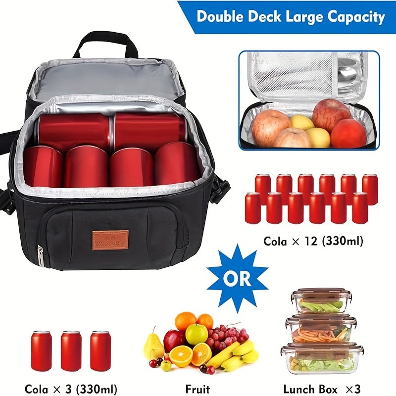 Sac à déjeuner isotherme en tissu Oxford – Sac thermique portable pour le travail, l'école et les pique-niques – Sac à lunch polyvalent pour collations, plats à emporter et préparation de repas – Étanche et réutilisable, 4 couleurs