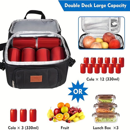 Sac à déjeuner isotherme en tissu Oxford – Sac thermique portable pour le travail, l'école et les pique-niques – Sac à lunch polyvalent pour collations, plats à emporter et préparation de repas – Étanche et réutilisable, 4 couleurs