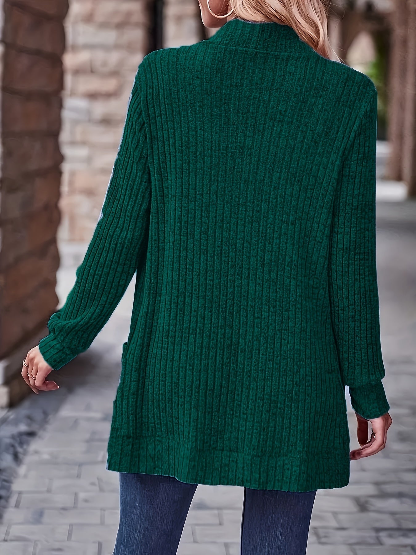 Women's Loose Casual Long Sleeve Blouse Solid Color Pocket Splicing Relaxed Fit Top 10 Colors S-XXL Spring Fall Everyday Wear