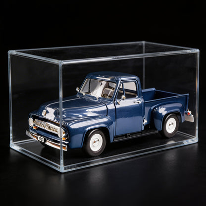 Modèle réduit de camionnette Ford F-100 1953 à l'échelle 1/18 en alliage de zinc - Intérieur détaillé, roues rotatives, présentoir en acrylique | Cadeau de collection de camion classique pour les passionnés de voitures, fête des pères, Noël, anniversaire