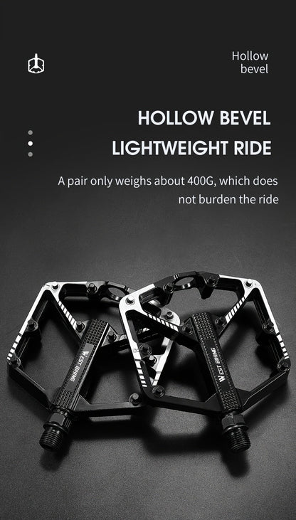 Pédales de vélo en alliage d'aluminium à 3 roulements, antidérapantes et légères, avec douille hexagonale pour VTT et vélos de route – Installation facile, accessoires de cyclisme durables multicolores, 1 paire