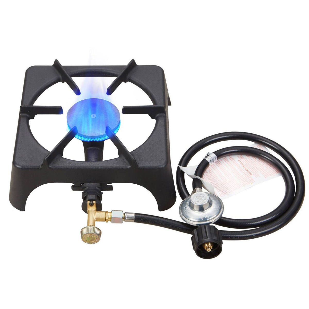 Réchaud de camping portable au propane à 1 ou 2 brûleurs - Réchaud à gaz d'extérieur avec régulateur et tuyau certifiés CSA pour le camping, le barbecue, le brassage maison, la friture de dinde et la cuisine de patio