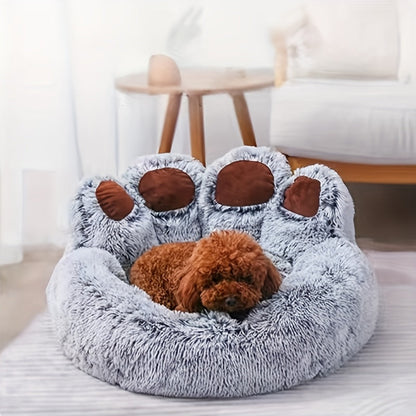 Panier pour animaux en forme de patte d'ours, peluche douce et chaude, lit douillet façon canapé rembourré pour chiens et chats, 6 couleurs : gris, rose, café, tailles M, L, XL, XXL, XXXL, lit d'hiver confortable pour chien et chat