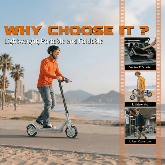 Trottinette électrique pliable 350W pour adultes - Vitesse maximale 30 km/h, batterie 7,8Ah autonomie 20 km, pneus pleins 8,5", écran LED intelligent, double frein | E-trottinette de ville légère, cadeau d'anniversaire