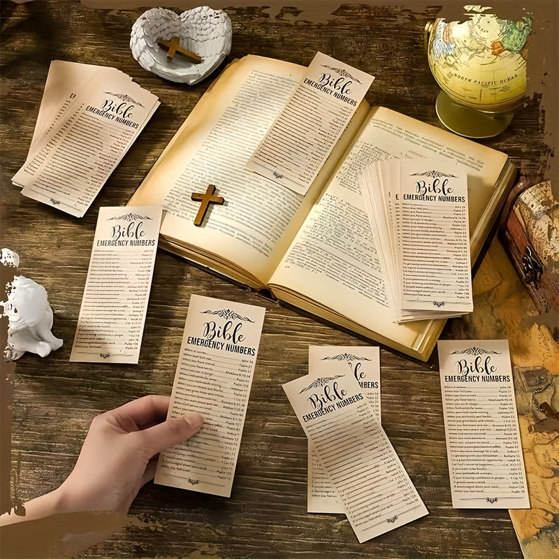 Lot de 50 marque-pages bibliques – Marque-pages en papier kraft avec versets inspirants pour l'église, fournitures d'école du dimanche, école biblique de vacances, cadeaux religieux et petits cadeaux de Noël chrétiens