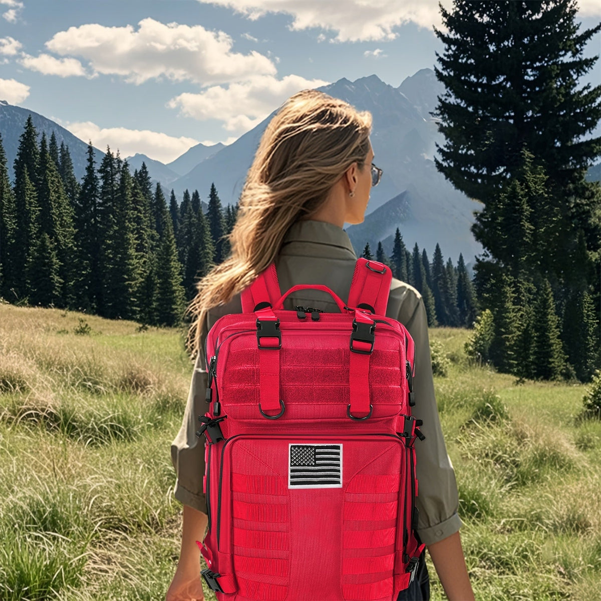 Sac à dos tactique unisexe haute capacité 50L – Sac militaire MOLLE pour le camping, la pêche, la chasse, la randonnée et les voyages – 13 options de couleurs incluant des variantes avec sac à main et sac de rangement