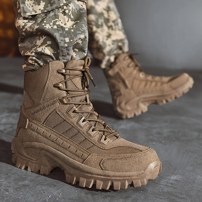 Bottes de randonnée tactiques montantes légères pour hommes – Bottes d'extérieur durables et antidérapantes pour la jungle, la chasse et les voyages d'aventure, toutes saisons, vert armée, marron foncé, sable, US 6,5-12