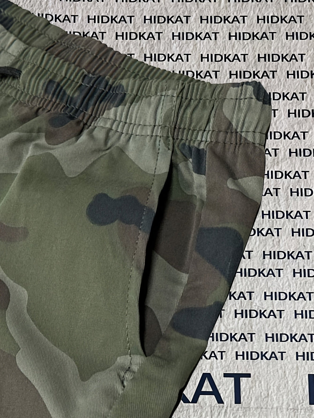Pantalon cargo camouflage pour femme – Pantalon long décontracté pour la randonnée et le plein air, léger et respirant, multipoches, taille élastique, XS-XXL, camouflage