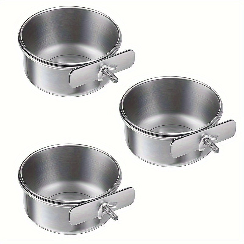 Ensemble mangeoire et abreuvoir pour cage à oiseaux – Lot de 2 bols de nourriture et d'eau pour perroquets avec support à clip, coupelles robustes en plastique pour perruches, calopsittes, canaris et petits oiseaux de compagnie