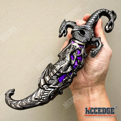 Couteau médiéval fantastique à lame fixe avec fourreau, 23 cm – Acier inoxydable 440 non tranchant, accessoire de cosplay, réplique historique, objet de décoration, 5 couleurs