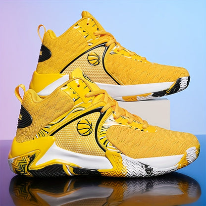Chaussures de basket-ball montantes pour hommes, semelle en caoutchouc antidérapante, baskets à lacets respirantes pour hommes, chaussures de sport durables pour la course, 3 couleurs, tailles US 6,5-13,5, soutien de la cheville avec amorti