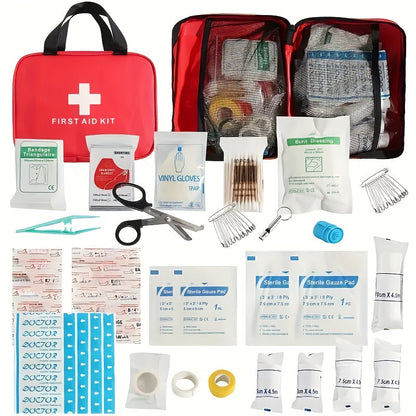 Trousse de premiers secours portable de 22 pièces pour voiture, voyage, camping et randonnée, kit médical d'urgence compact pour la maison, le bureau et les aventures en plein air, sac zippé léger