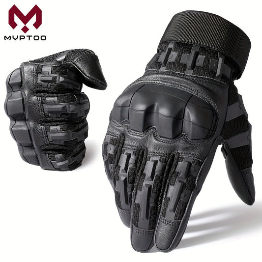 Gants tactiques à doigts complets compatibles avec les écrans tactiles, antidérapants et résistants à l'usure pour moto, randonnée, camping, chasse, tir, cyclisme et sports de plein air pour hommes et femmes, noir