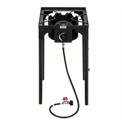 Réchaud à propane haute pression 100 000 - 225 000 BTU - Réchaud de camping extérieur robuste en fonte avec pieds détachables, régulateur certifié CSA, 1 ou 3 brûleurs pour le camping, les fêtes d'avant-match et le brassage