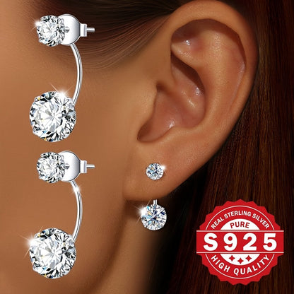 Boucles d'oreilles pour femmes en argent sterling 925 – Clous d'oreilles délicats, élégants et hypoallergéniques, bijoux de luxe classiques pour le quotidien, les fêtes et les festivals, cadeau idéal pour Noël ou un anniversaire