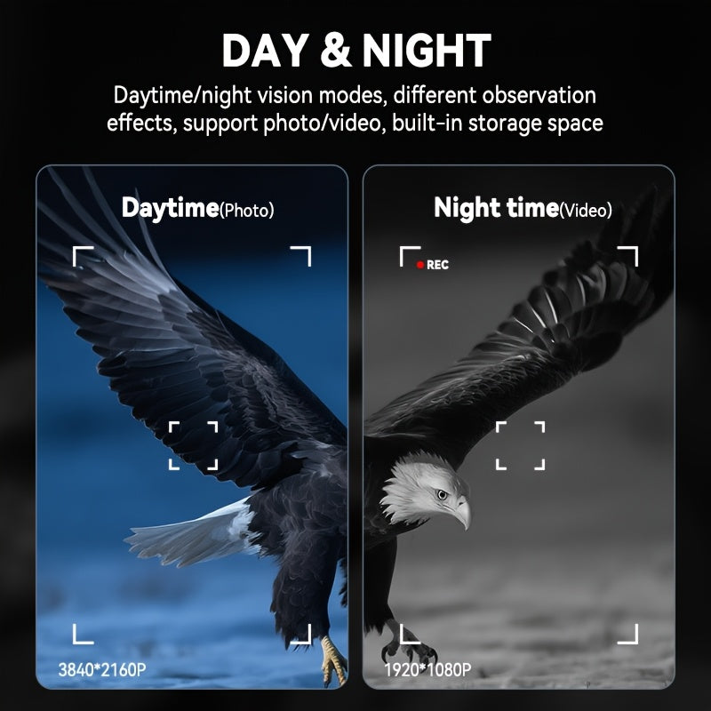 Jumelles de vision nocturne monoculaire 1080P infrarouge 5W, zoom numérique 10X, portée de 800m, batterie rechargeable 2700mAh, écran HD 2 pouces pour la chasse, le camping, l'observation de la faune et la sécurité