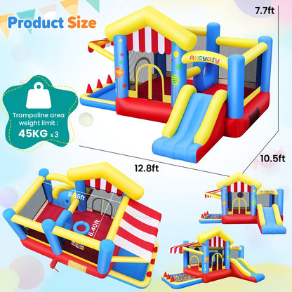 Piscine gonflable multifonction avec trampoline – Grand centre de jeux aquatiques familial pour plusieurs personnes, utilisation intérieure et extérieure, parfait pour les fêtes dans le jardin, les anniversaires d'enfants et d'adultes