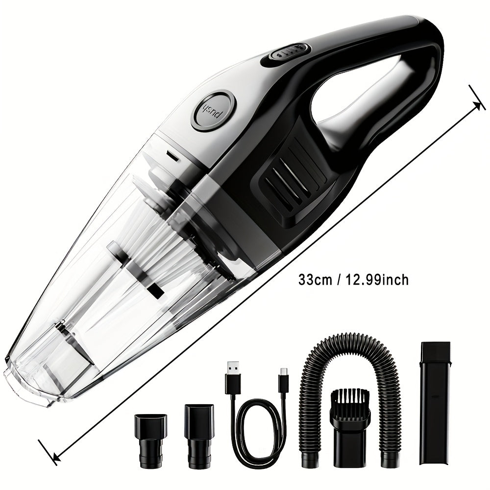 Aspirateur à main rechargeable sans fil – Aspiration puissante de 6 kPa, 40 dB silencieux, mini aspirateur portable pour poils d'animaux, voiture, clavier, nettoyage de bureau et maison avec suceur plat
