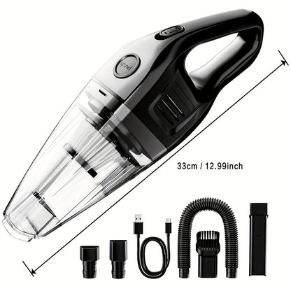 Aspirateur à main rechargeable sans fil – Aspiration puissante de 6 kPa, 40 dB silencieux, mini aspirateur portable pour poils d'animaux, voiture, clavier, nettoyage de bureau et maison avec suceur plat