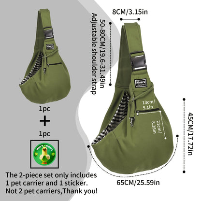 Sac de transport bandoulière et sac à dos pour petits et moyens chiens et chats - Transporteur pliable pour voyages en extérieur, respirant, sangle réglable, jusqu'à 7,5 kg, 12 couleurs, ensemble d'autocollants en bonus en option