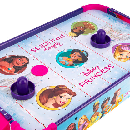 Table de hockey sur air électronique sous licence officielle Disney Princess – Surface de jeu en bois lisse, compteurs de points manuels, jeu amusant pour enfants pour salle de jeux, cadeau d'anniversaire et de vacances