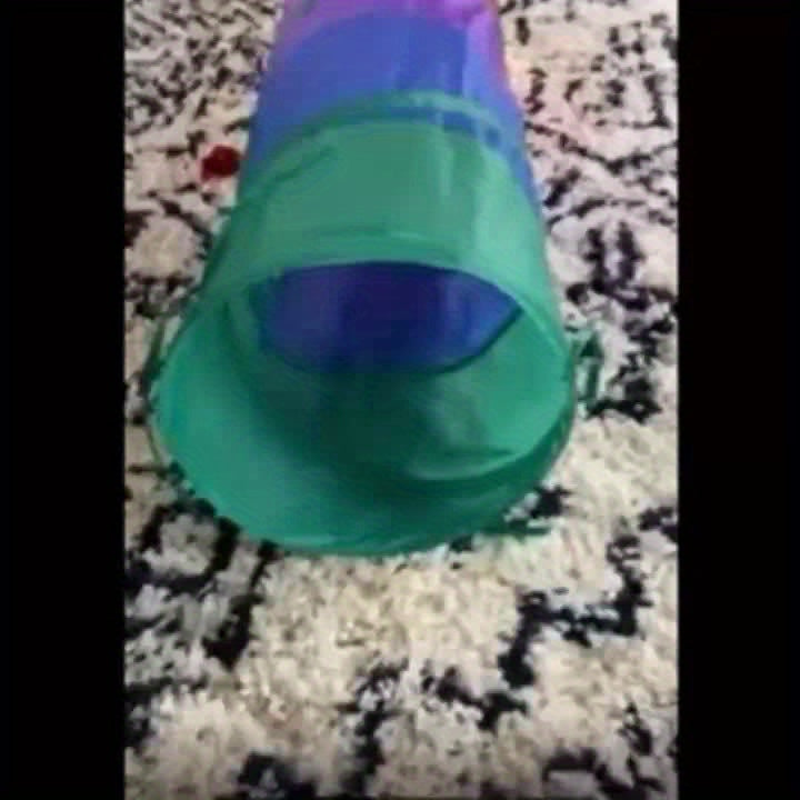 Tunnel pour chat pliable avec balle et ouvertures – Jouet tube arc-en-ciel à 3 voies en forme de S, pliable et connectable pour chats et chatons d'intérieur, configuration de jeu personnalisable