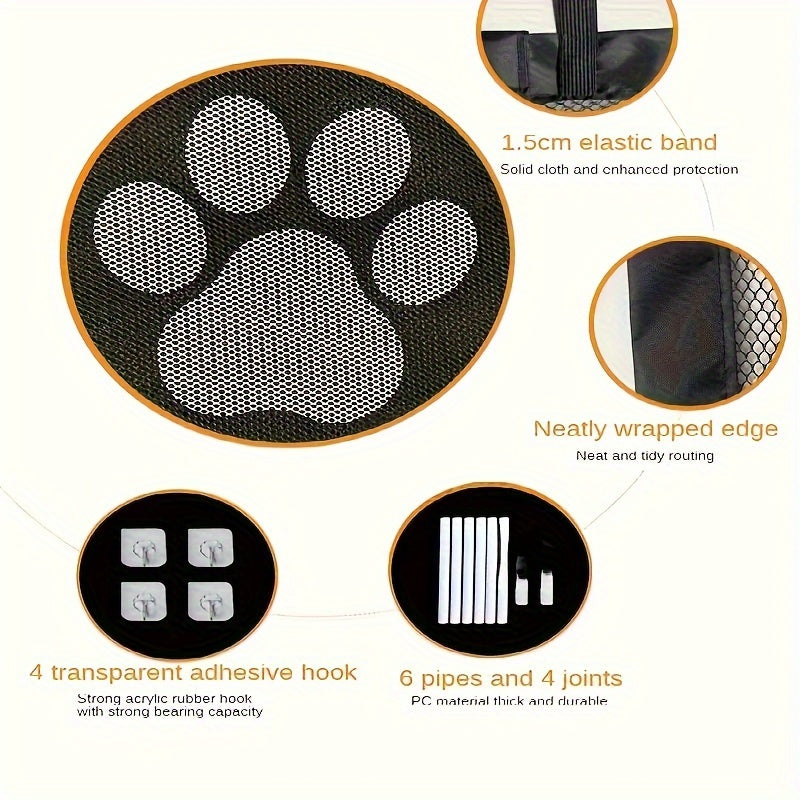 Barrière de sécurité pliable et portable pour animaux – Filet d'isolation en maille pliable pour portes intérieures, escaliers et pièces, disponible en petites et grandes tailles